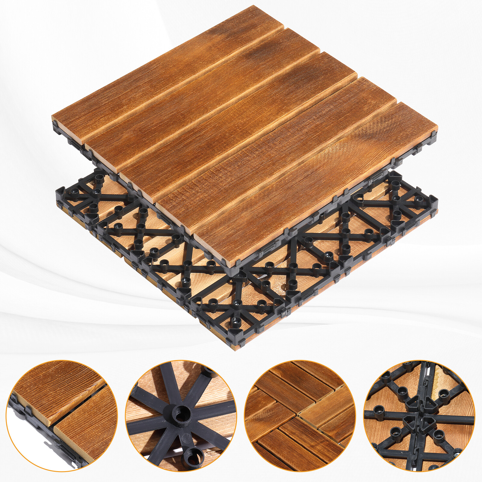 Interlocking Deck Tiles 27PCS Waterproof Flooring Tiles for Indoor and Outdoor