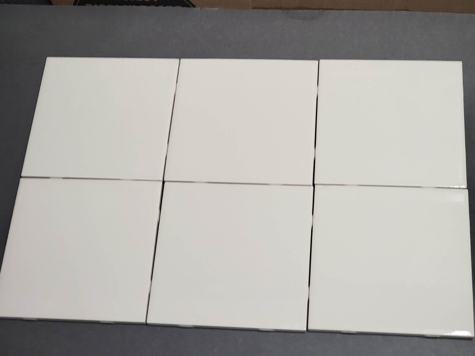 Lot of 6 AMERICAN OLEAN 6″ x 6″ Ceramic Tiles – Glossy White Biscuit NOS