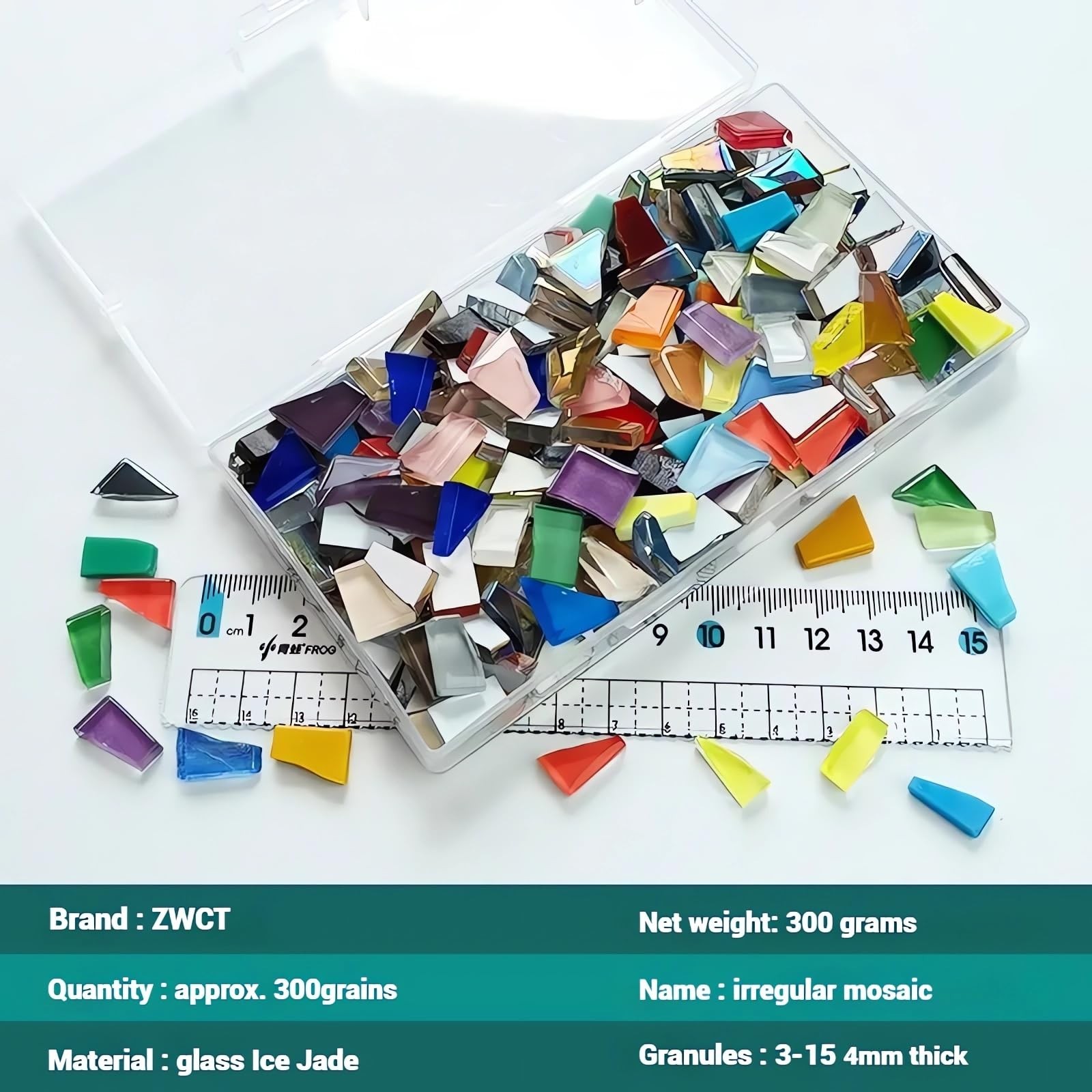 Gold Mixed Irregular Mosaic Glass Mosaic Tiles Pieces, 300g Mosaic DIY Set Ad…