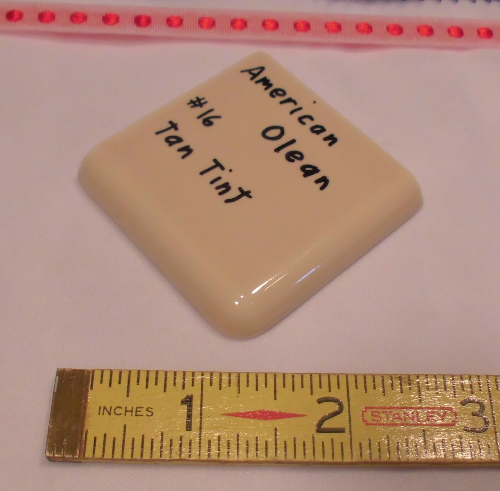Tan – Lighter Brown: 2″ X 2″ X 5/16″ Ceramic Surface Bullnose Corner Tile: A.O.