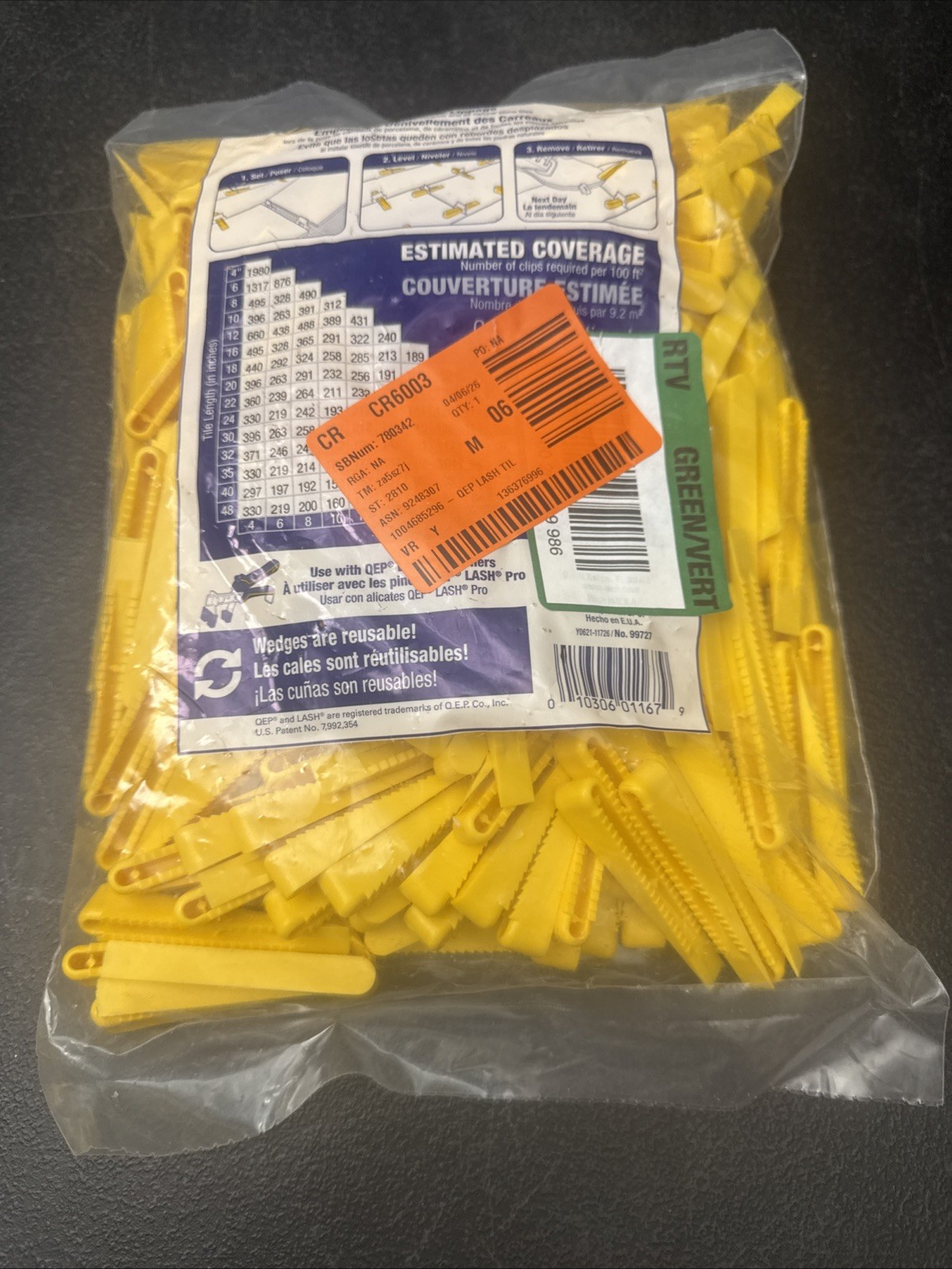 QEP LASH Tile Leveling System, Part B, Wedges (300 Pack)