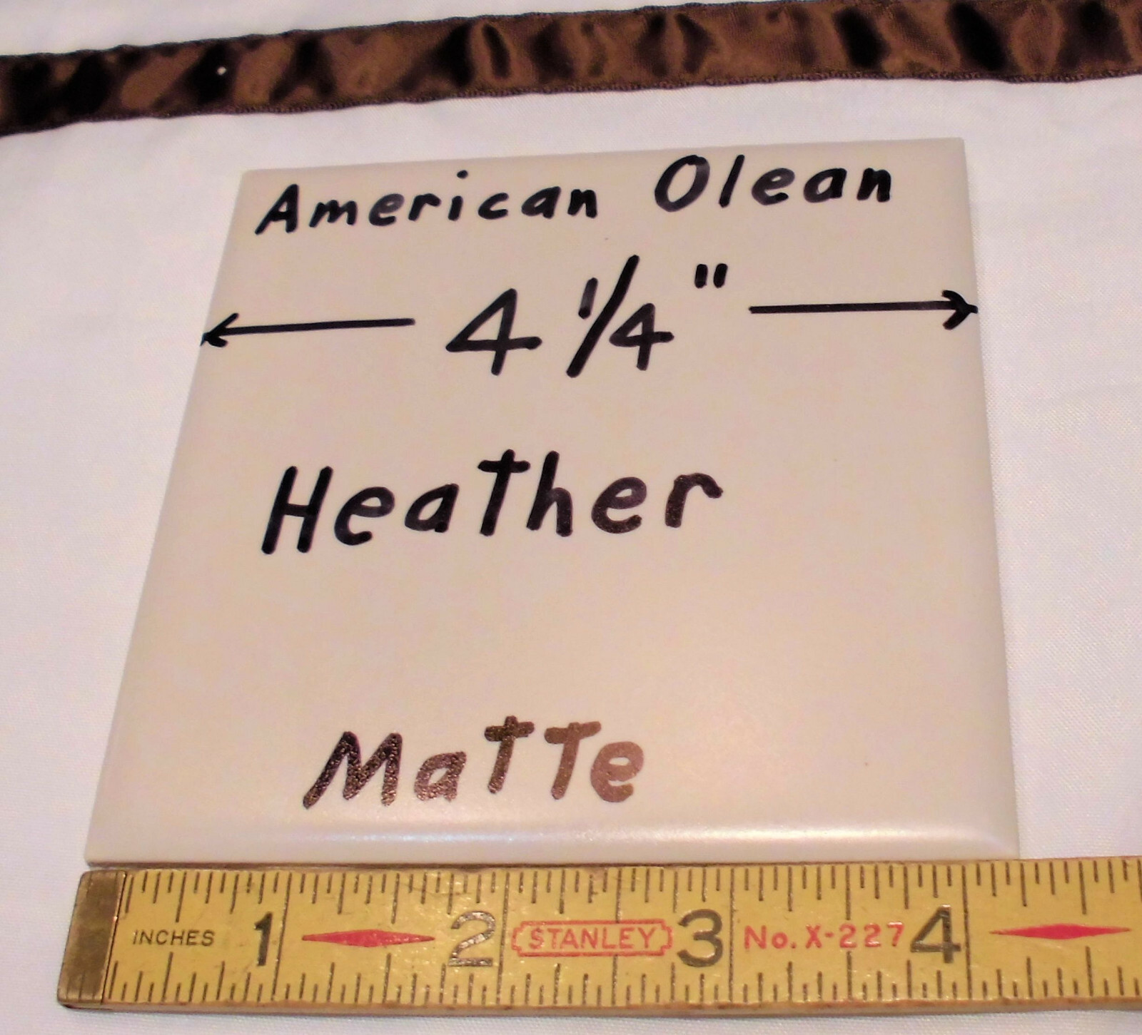 1 pc. Vintage Matte Ceramic Tile *Heather* American Olean Co. 4-1/4″ Pinkest?