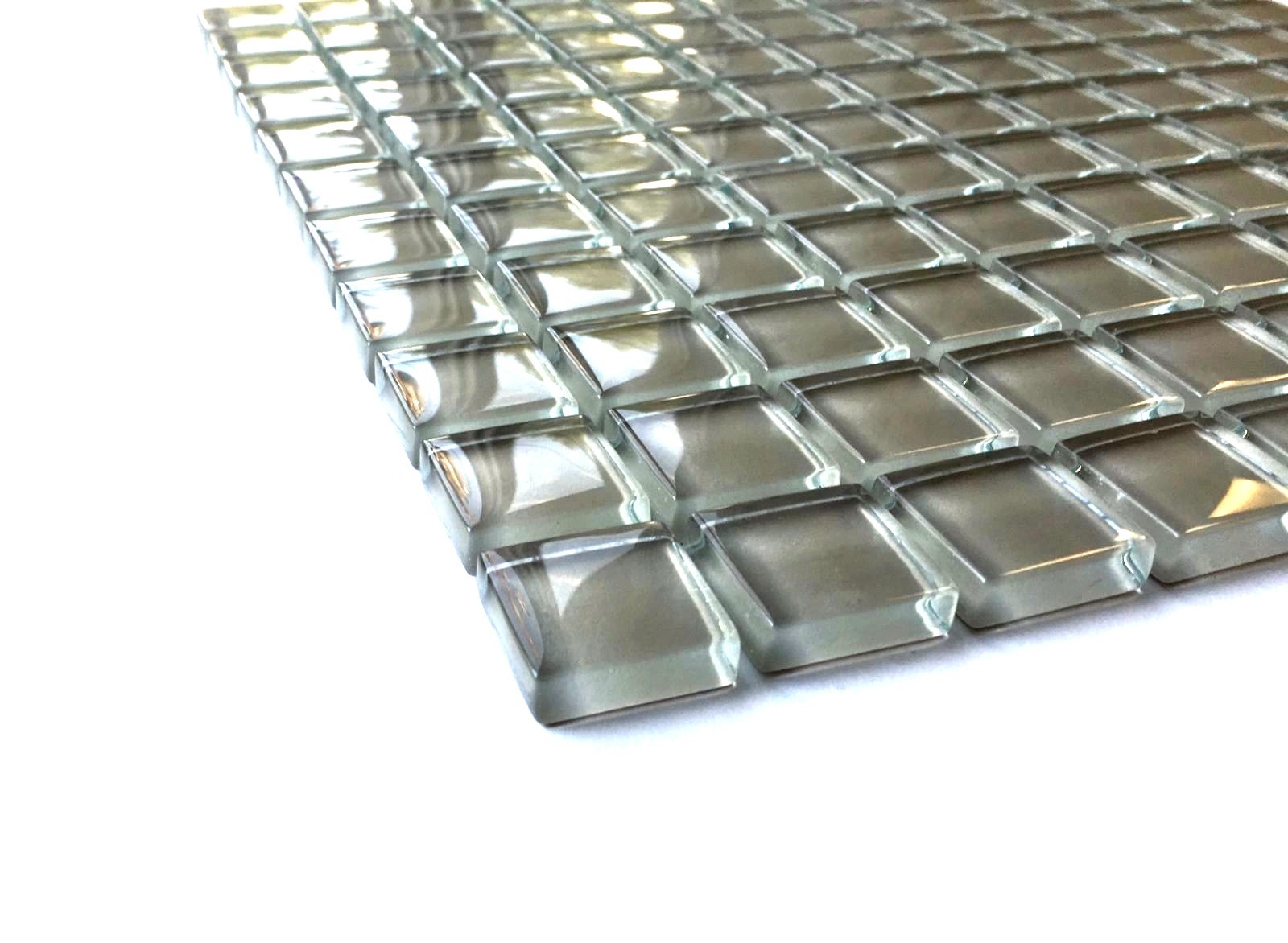 1×1 Sierra Glass Mosaic Tile Glossy Finish Thick Shower Backsplash Wall Spa Bath