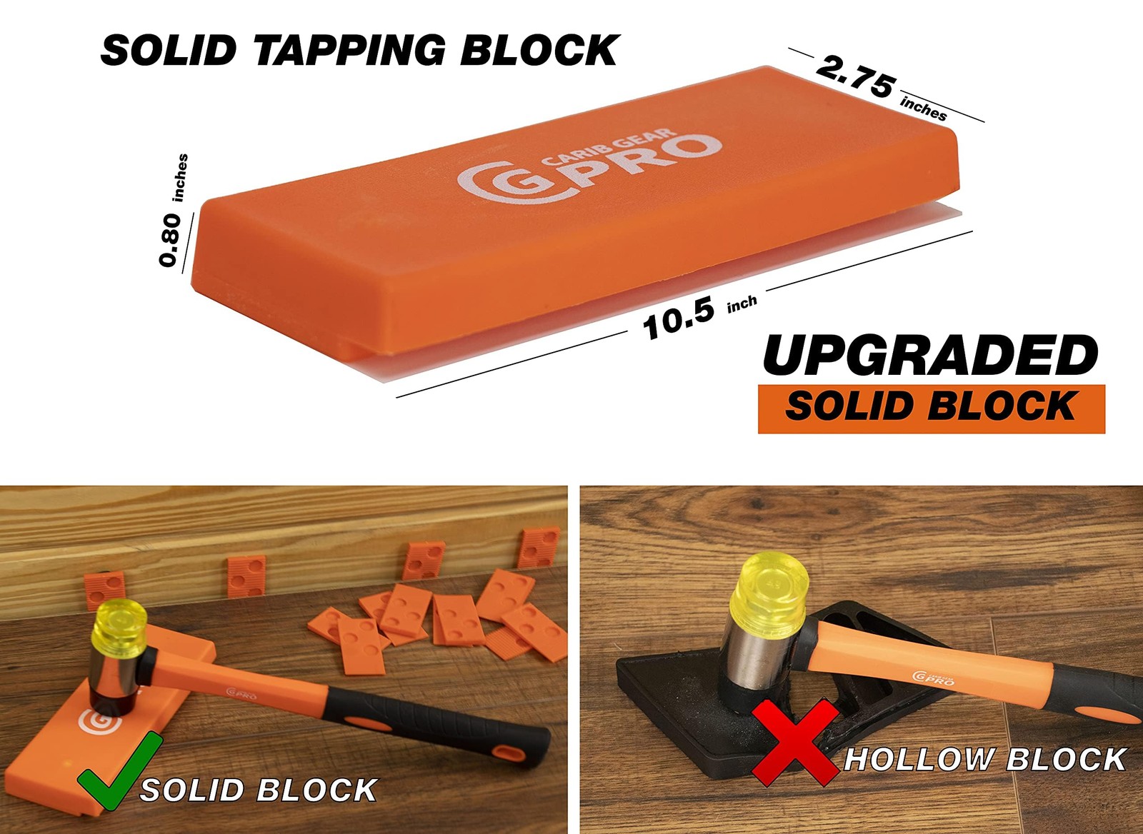 Carib Gear Pro Professional Laminate Flooring Tools 44, ORANGE , BLACK