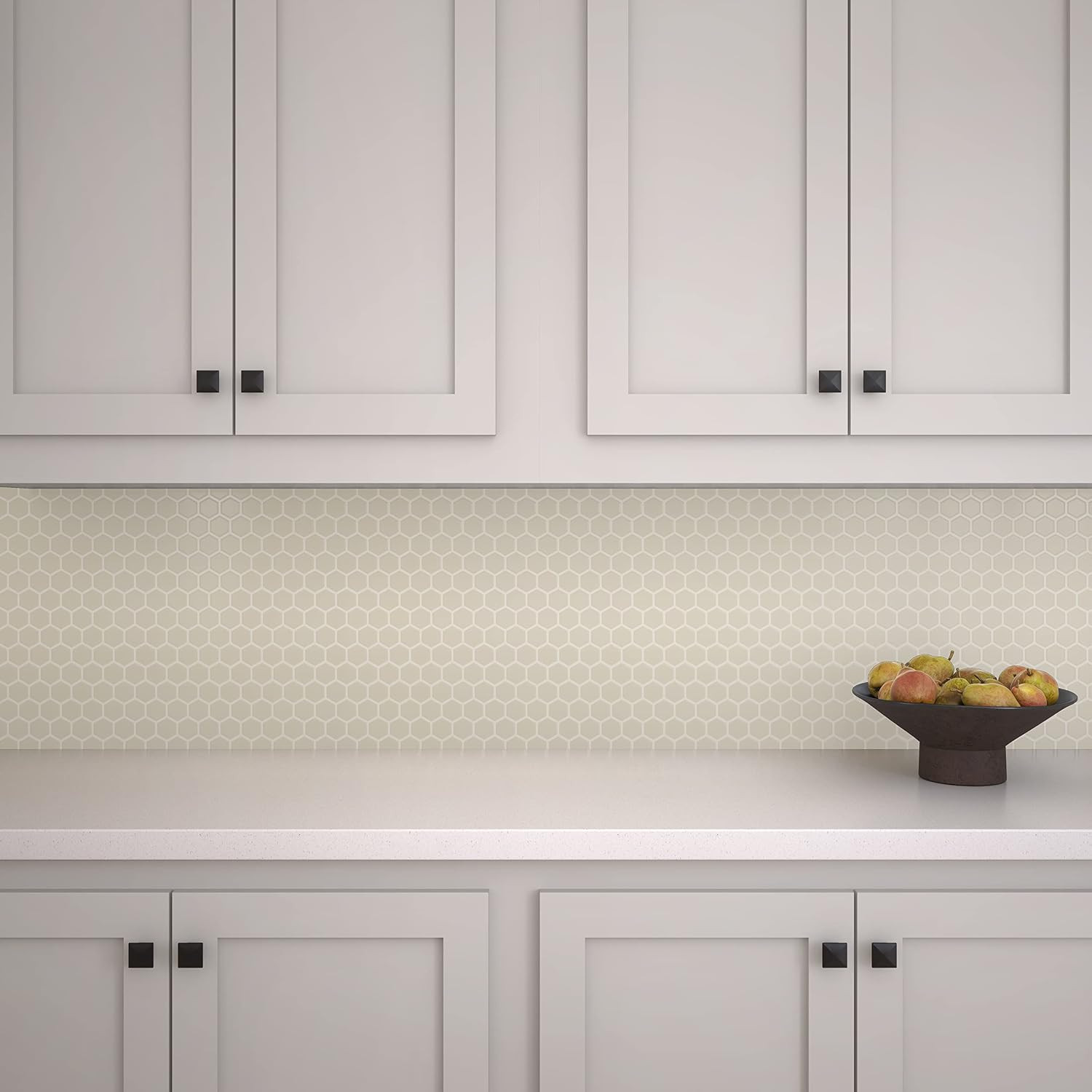 Matte Biscuit/Cream 1.5″ Ceramic Hexagon Mosaic for Backsplashes & Walls