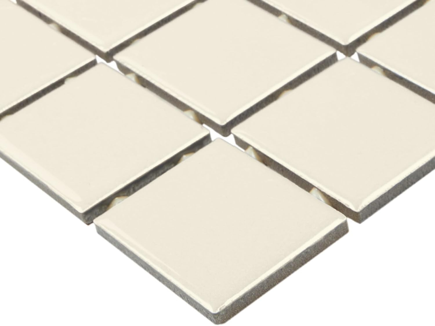 2″ x 2″ Semi-Gloss Biscuit Ceramic Mosaic for Backsplashes & Walls, 12 PC