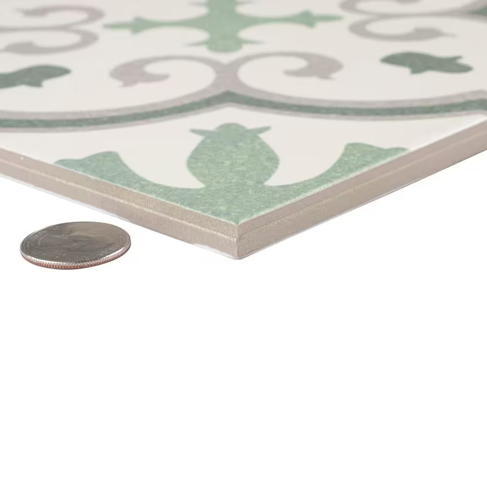 Monteca Green 9-3/4 In. X 9-3/4 In. Porcelain Floor and Wall Tile (10.88 Sq. Ft.