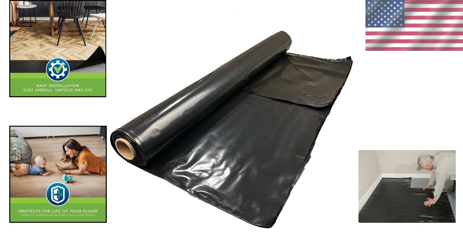 100 Sq Ft Moisture Barrier Underlayment – 6 Mil Thick Polyethylene Film