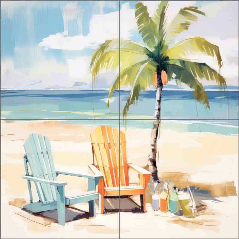 Beach Tile Backsplash Irena Orlov Coastal Art Ceramic Mural OB-ORL24579-9