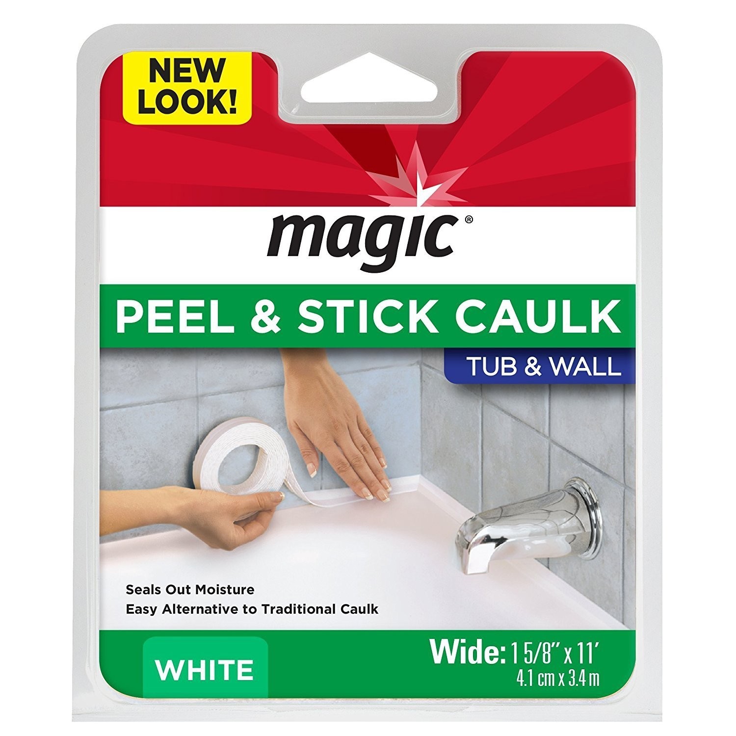 Tub/Floor Peel and Stick Caulk, 1-1/4″ x 5′ (3.1cm * 1.5m), (1 Count (Pack of…