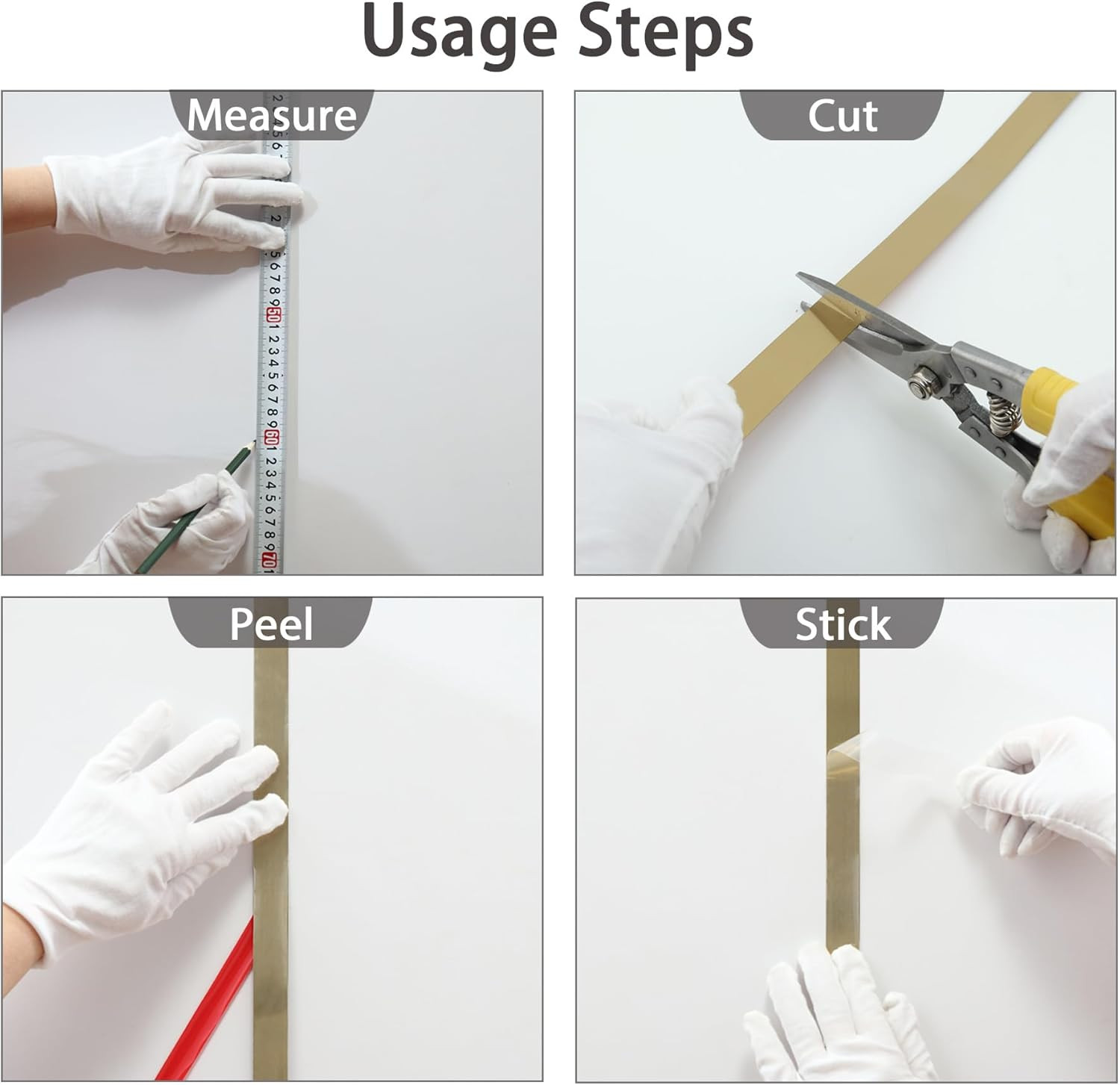 Peel and Stick Metal Molding Trim, Self-Adhesive Stainless Steel