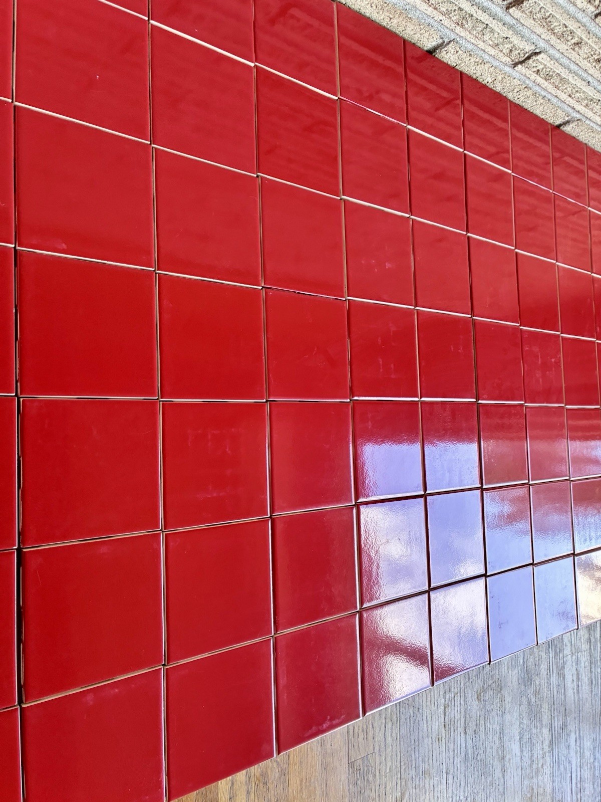Glossy Bright Red 4-1/4” Square Ceramic Tile–Roca “Red Pepper” 20 sq ft