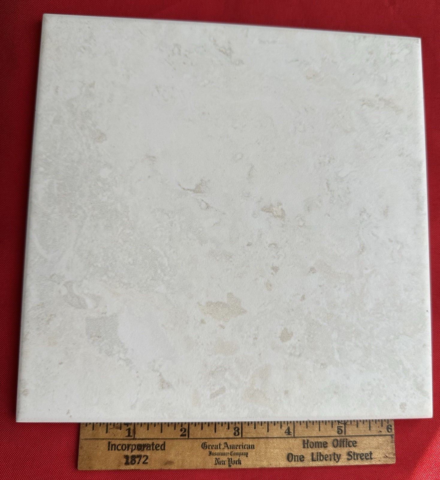 1 pc. 8″ X 8″ *Off White + Gray-Brown Swirls; Ceramic-Porcelain Floor Tile NEW