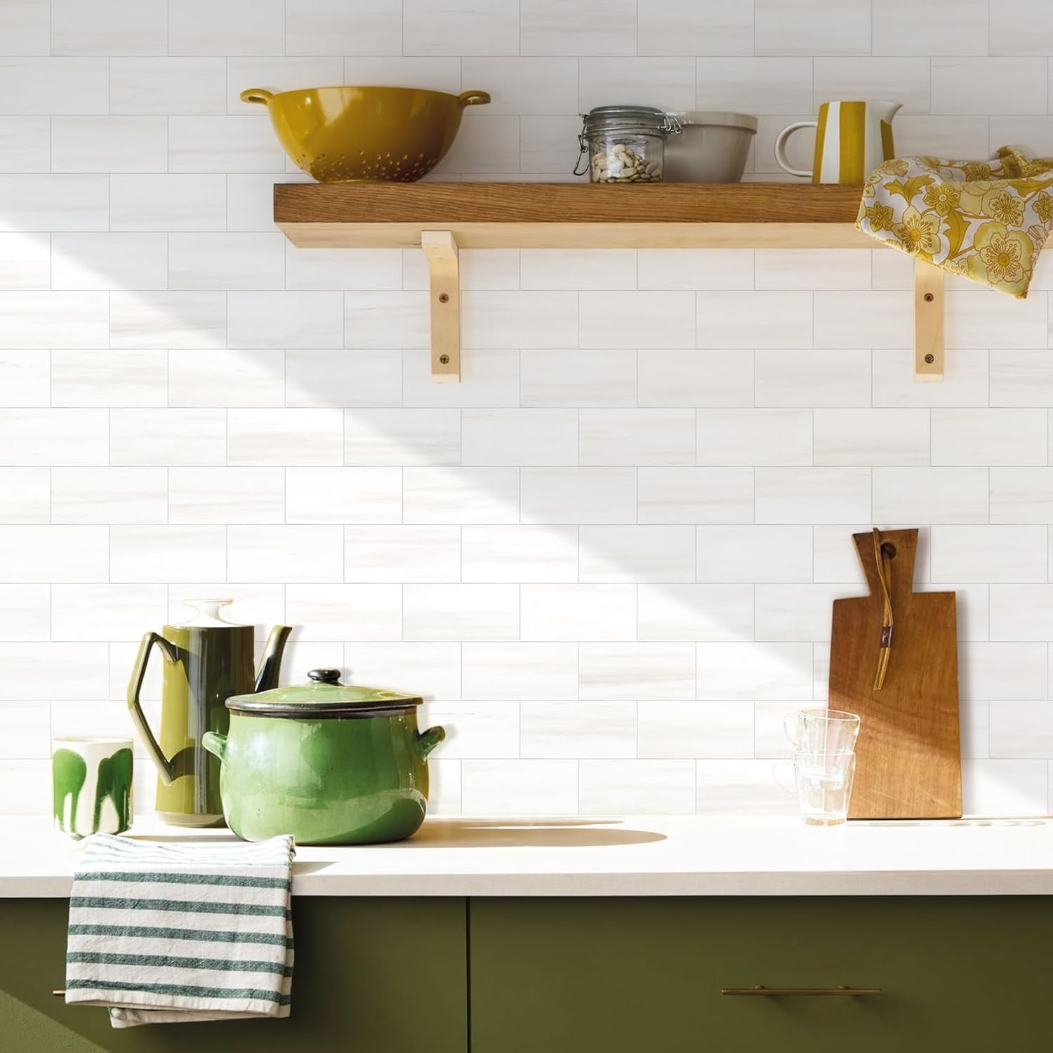 Geometric 3”x6” PVC Peel and Stick Tile – 100 Pieces for Easy DIY Backsplash