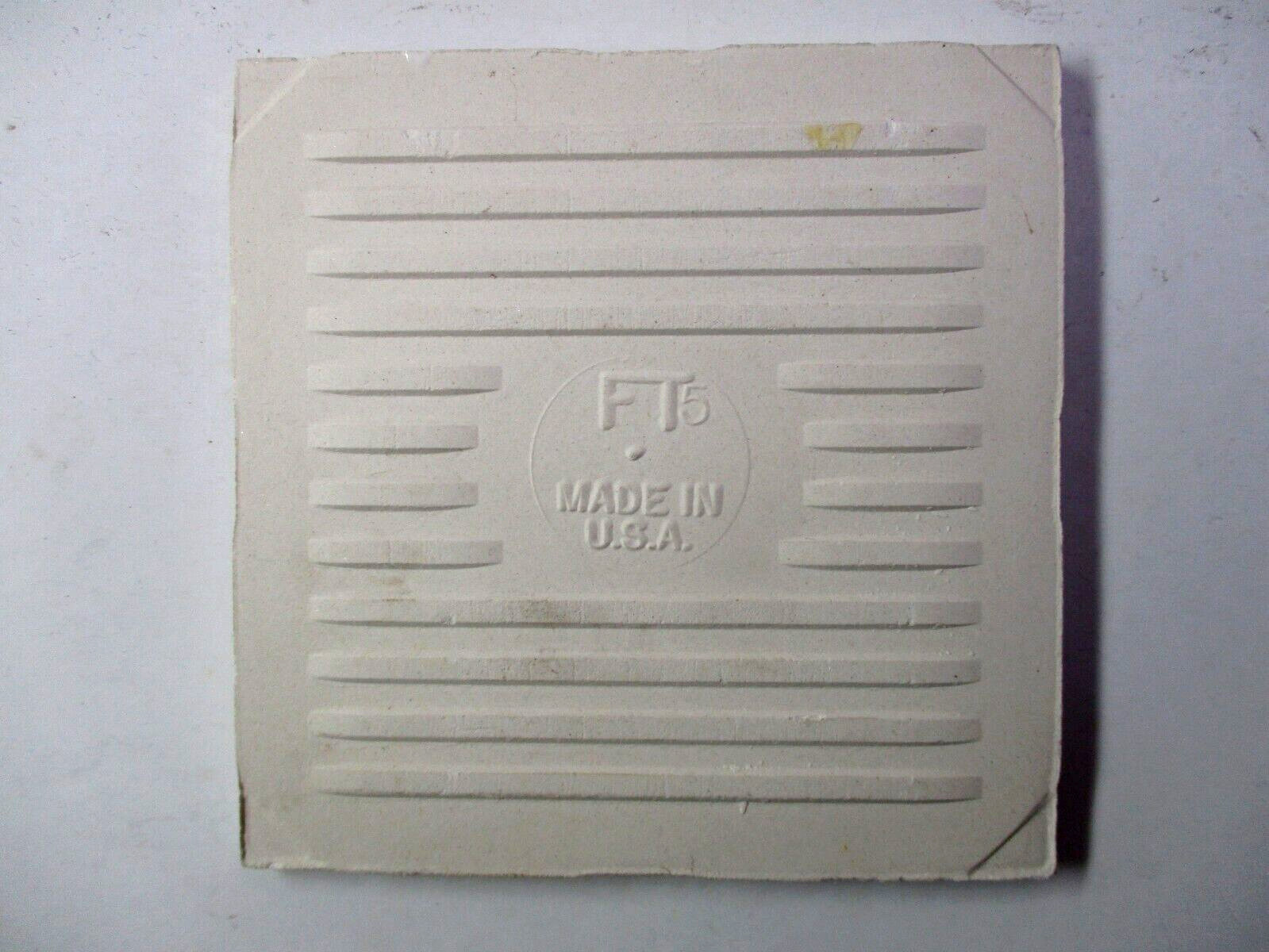 1 Wall Tile Florida USA FT 4-1/4″ Ceramic Dimpled Mottled Brown on Beige MCM Vtg