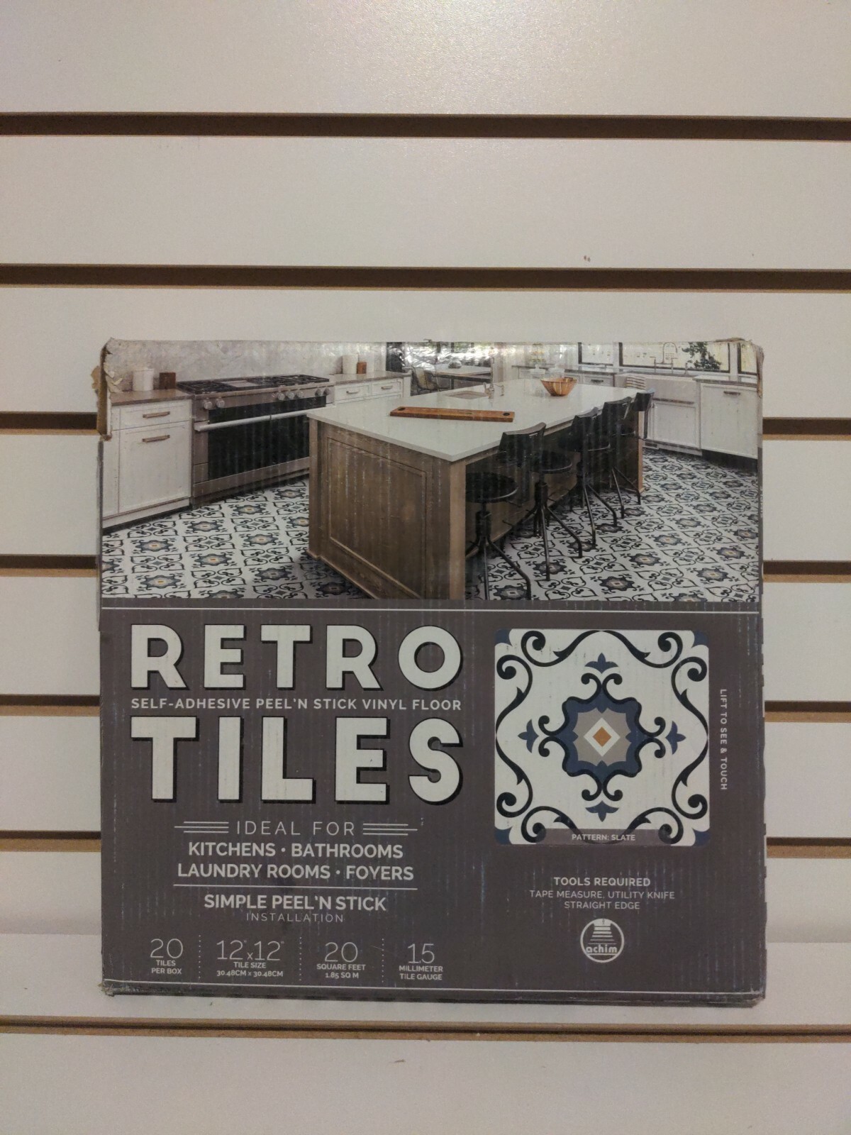 Retro Self Adhesive Peel’n Stick Vinyl Floor Tiles , 20pc Box