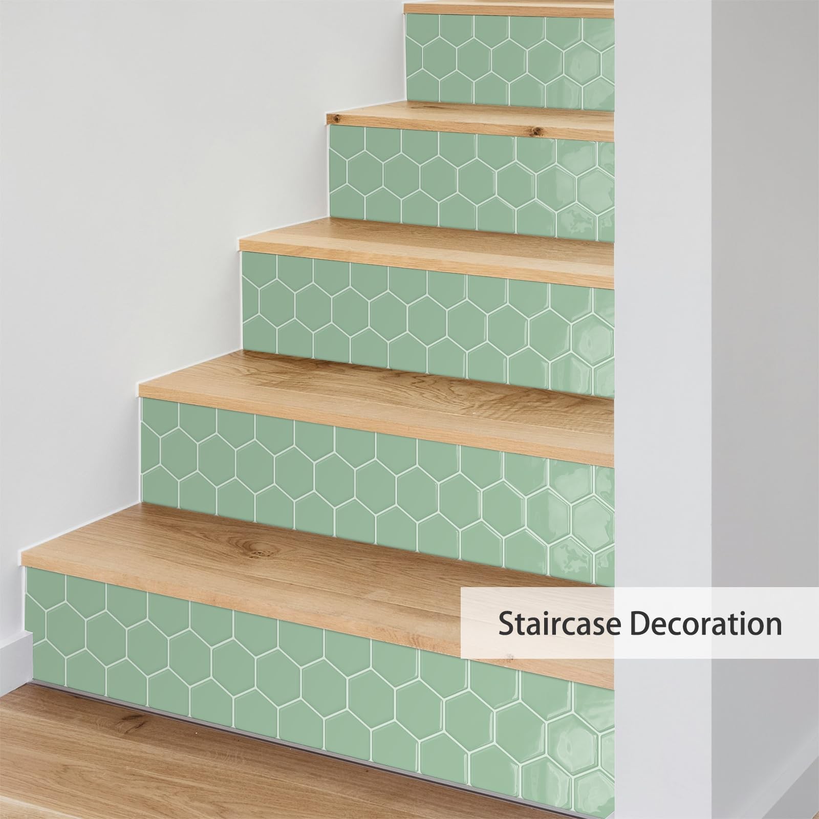 Sage Green Hexagon Peel and Stick Backsplash,12 x 12 Self Adhesive Back Splas…