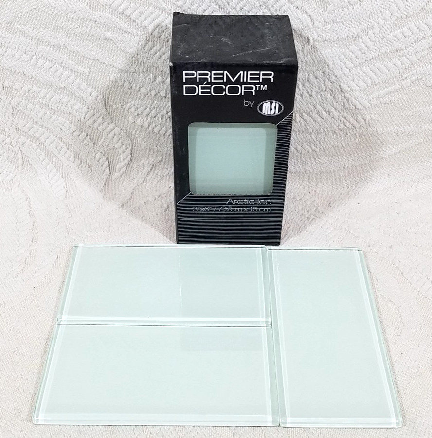 PREMIER DECOR by MSI ARCTIC ICE GLASS SUBWAY TILE 3X6 (8 TILES)