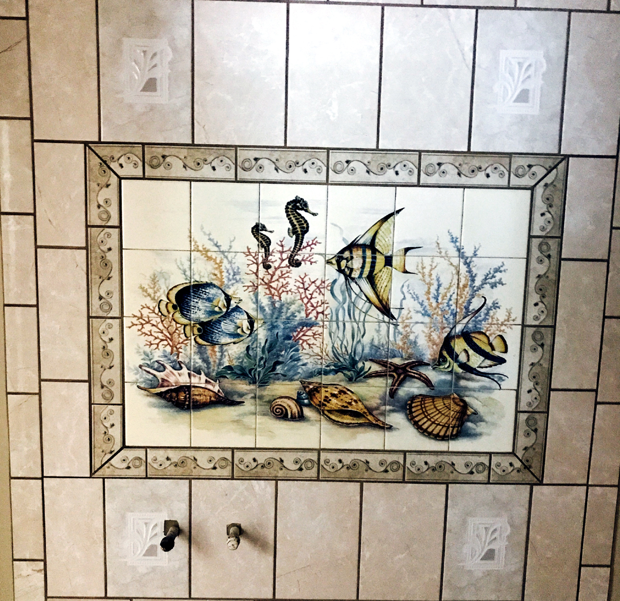 36 x 24 Art Underwater Under Sea Mural Ceramic Backsplash Bath Decor Tile