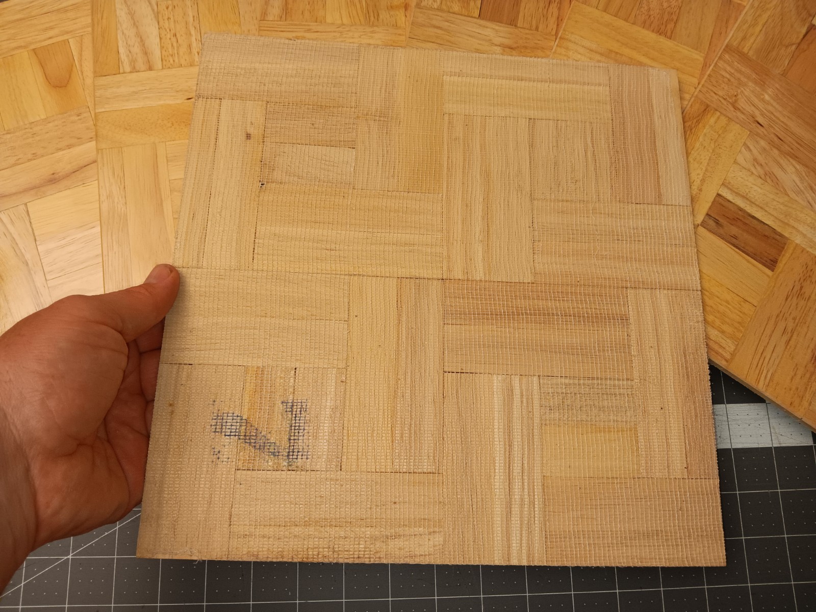 Oak Tree Hevea Wood HADDON HALL Parquet solid wood floor tiles Brand New 12 PCS.