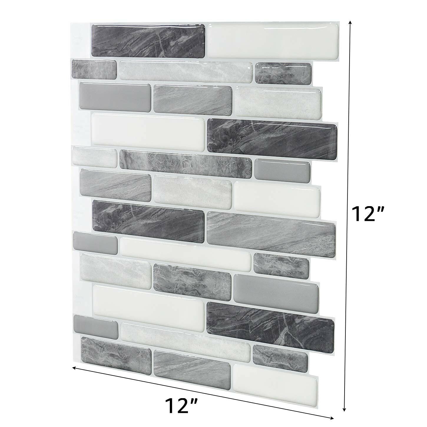 10 Pck 12×12 Peel and Stick Backsplash Kitchen Bathroom Mosaic Tiles Wall Decor