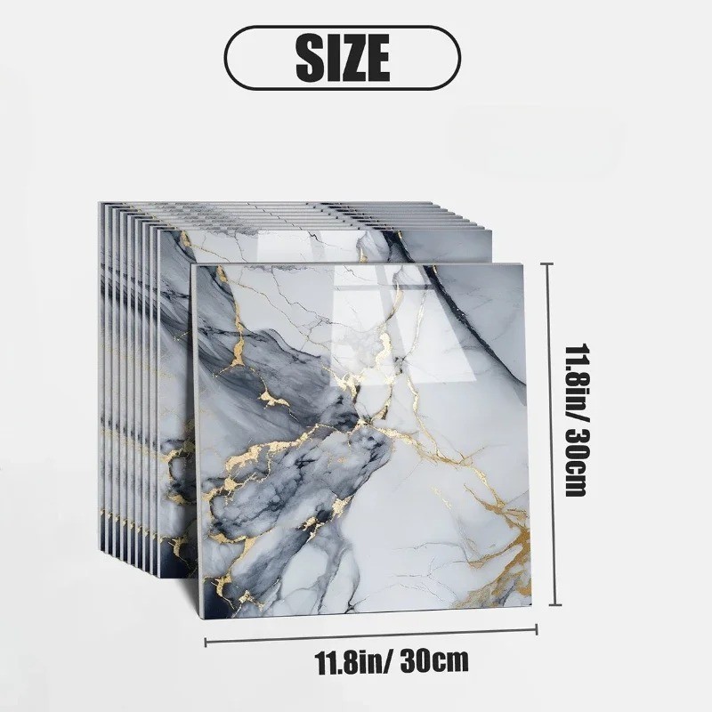 40Pcs Peel and Stick Marble Floor Wall Panels PVC Tiles Sticker Imitation Marble