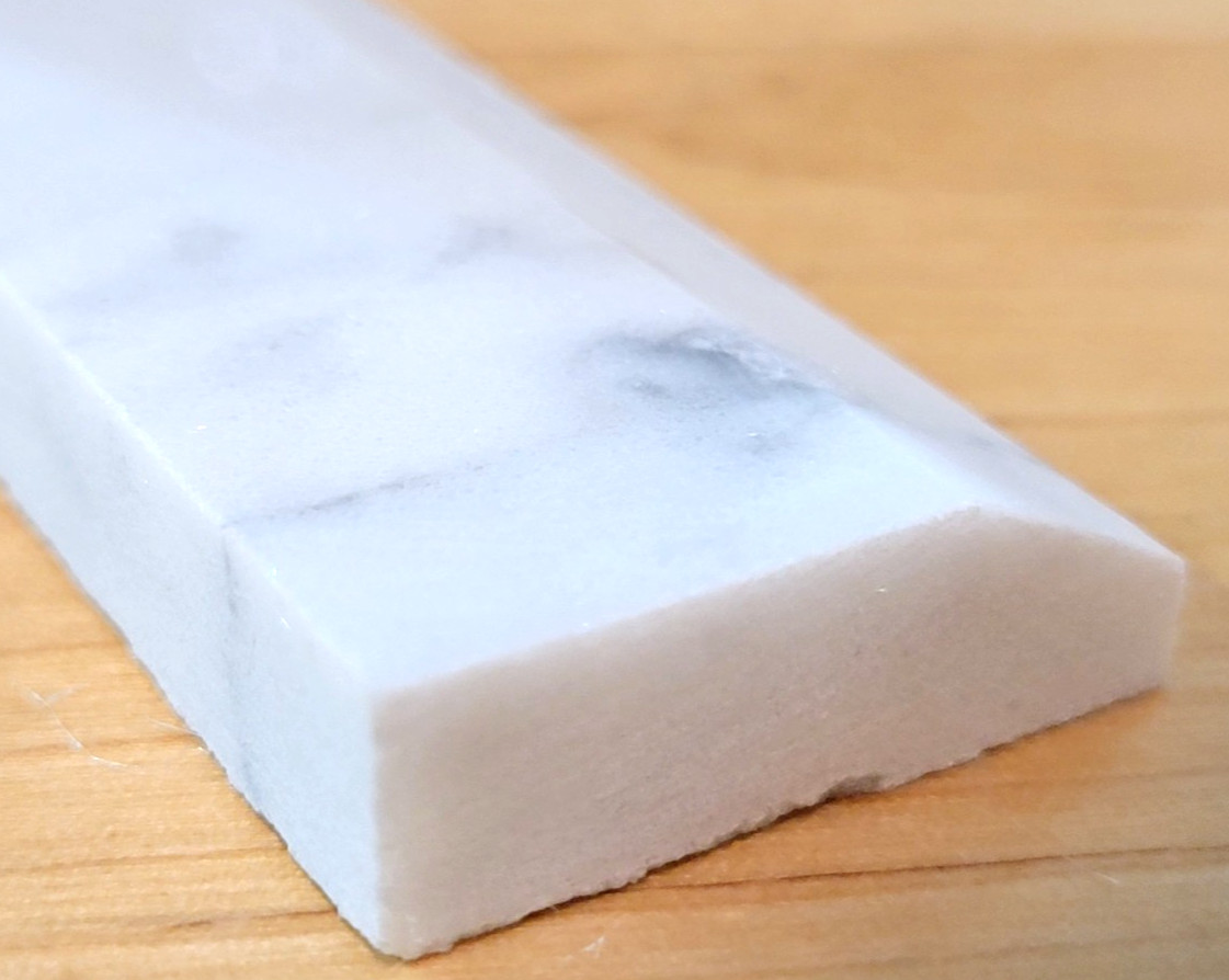 10 PCS – MARBLE PENCIL TRIM LINER 12 X 1-1/4 X 3/8″ White / Gray Italian Marble