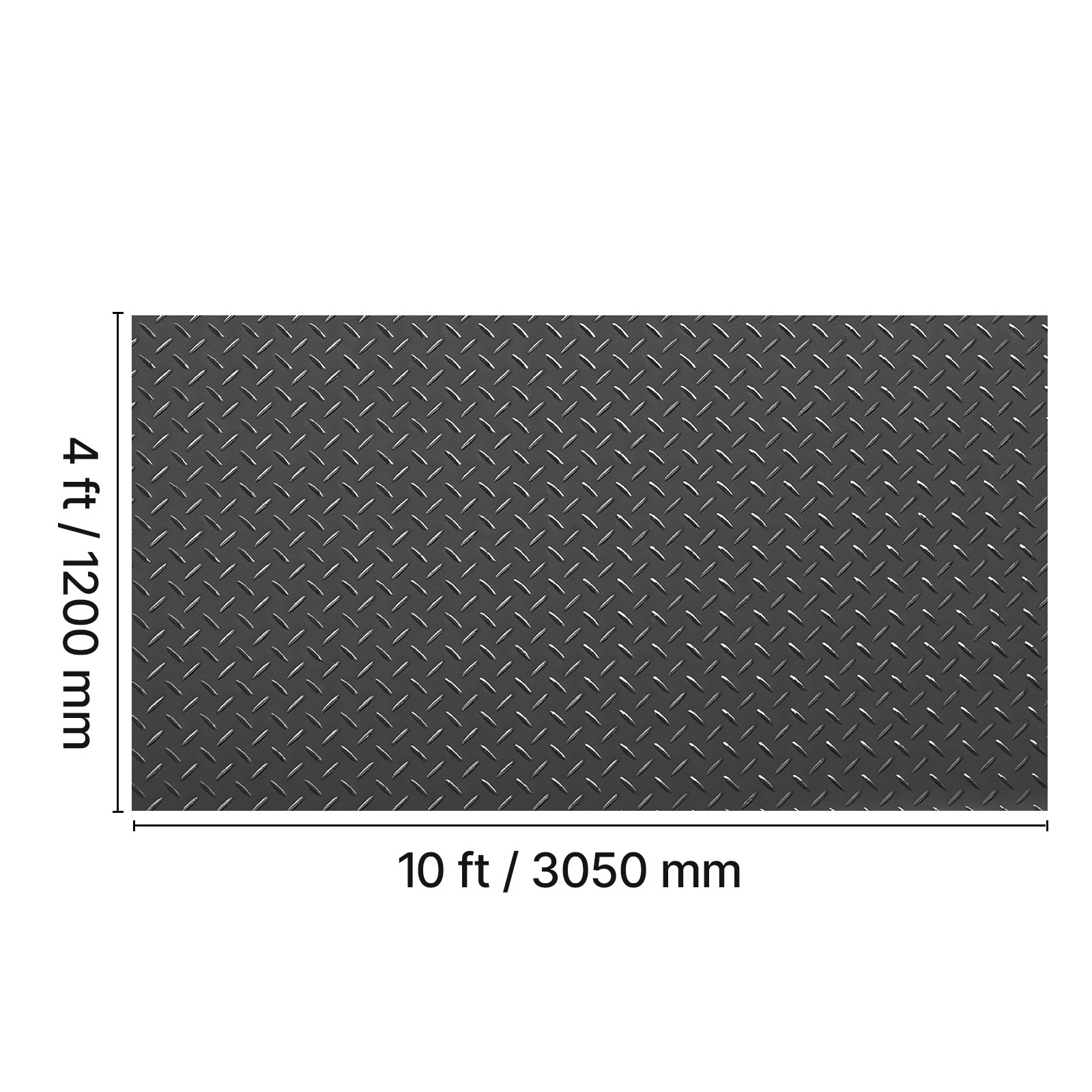 Uimoso Garage Floor Mat 4×10 ft PVC Diamond Pattern Non-Slip and Easy to Clean