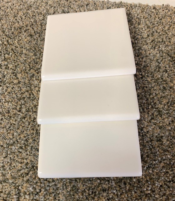 4 pc. Florida Tile -Bright # 01 White 4-3/8″ x 4 3/8″” Ceramic Bullnose Tile