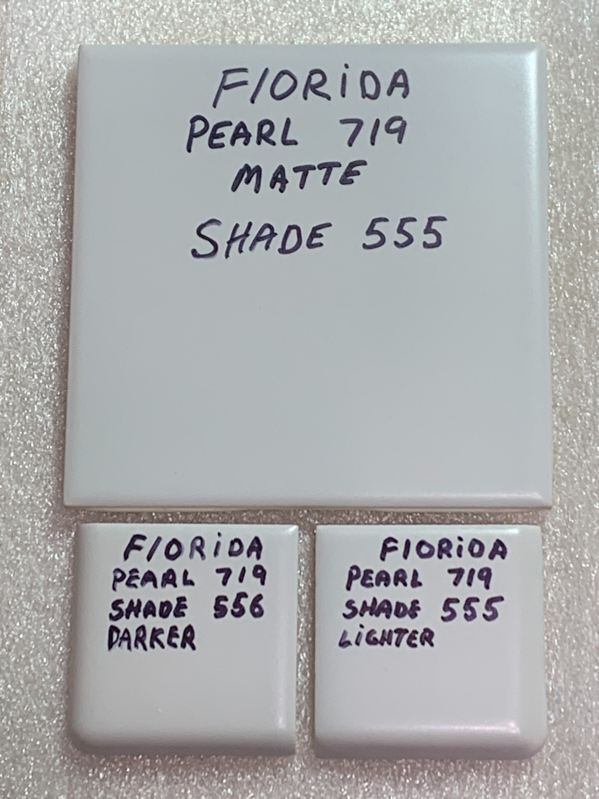 New Florida Pearl#719 Matte 2″ x 2″ Flat Surface Bullnose Corner *Shade 555*