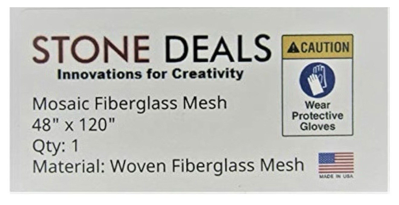Fiberglass Mosaic Tile Mesh 48” x 120” Back Mount Tile Sheet Non Sticky 40 Sq Ft