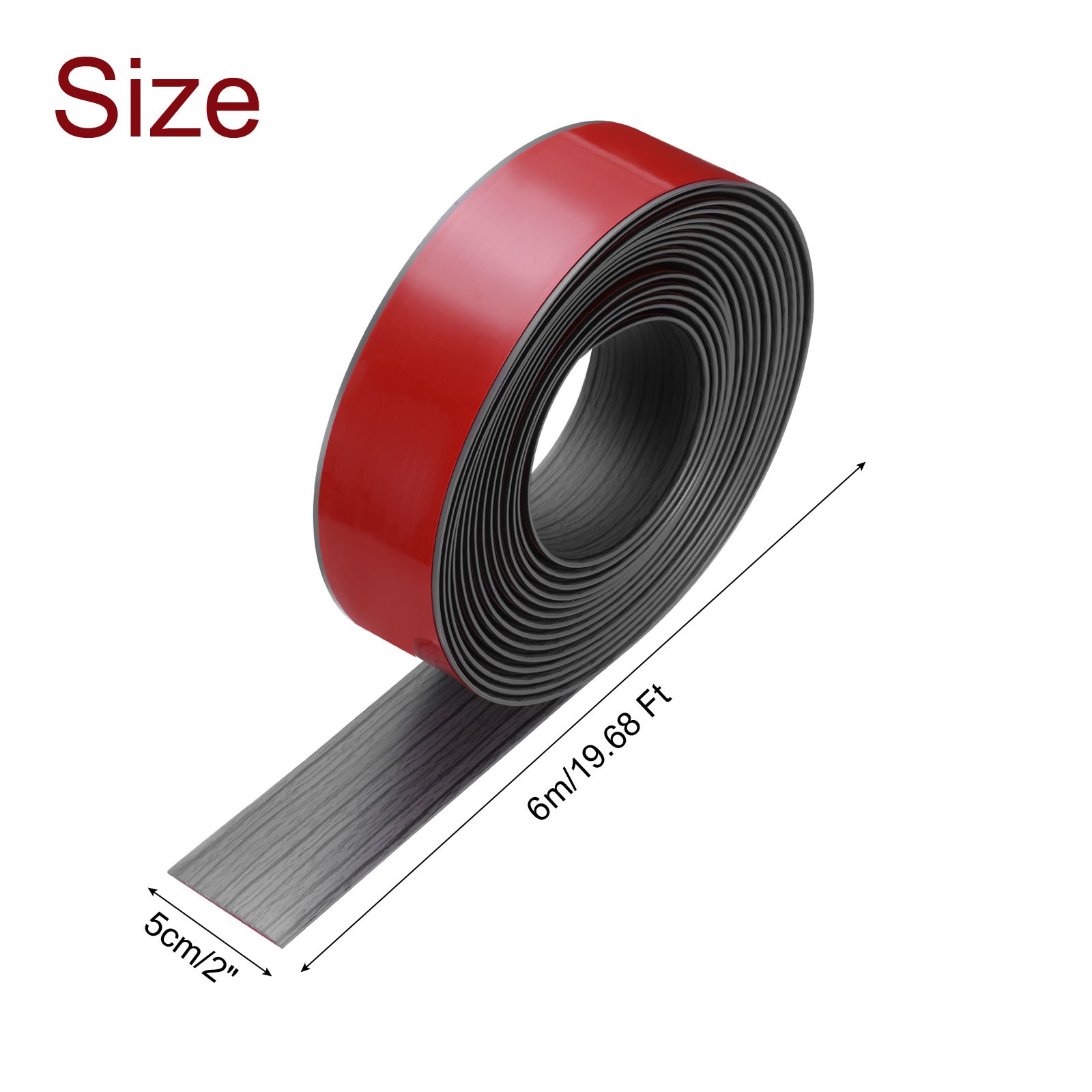 19.68Ft Floor Transition Strip Self Adhesive 2″ Floor Cover Strip Dark Grey