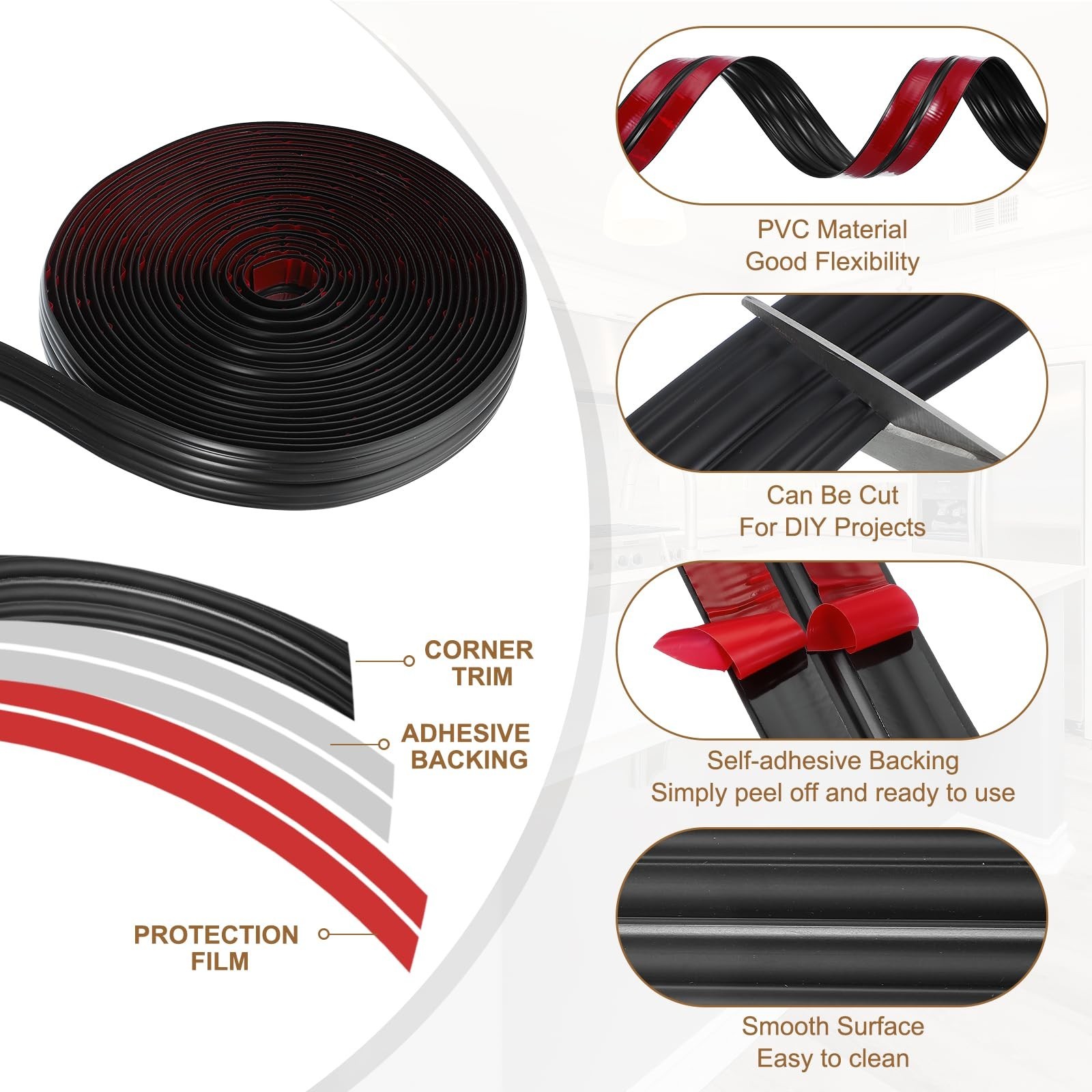 PATIKIL Wall Corner Protector 1.6 In X 33 Ft, Self Adhesive Wall Corner Guard