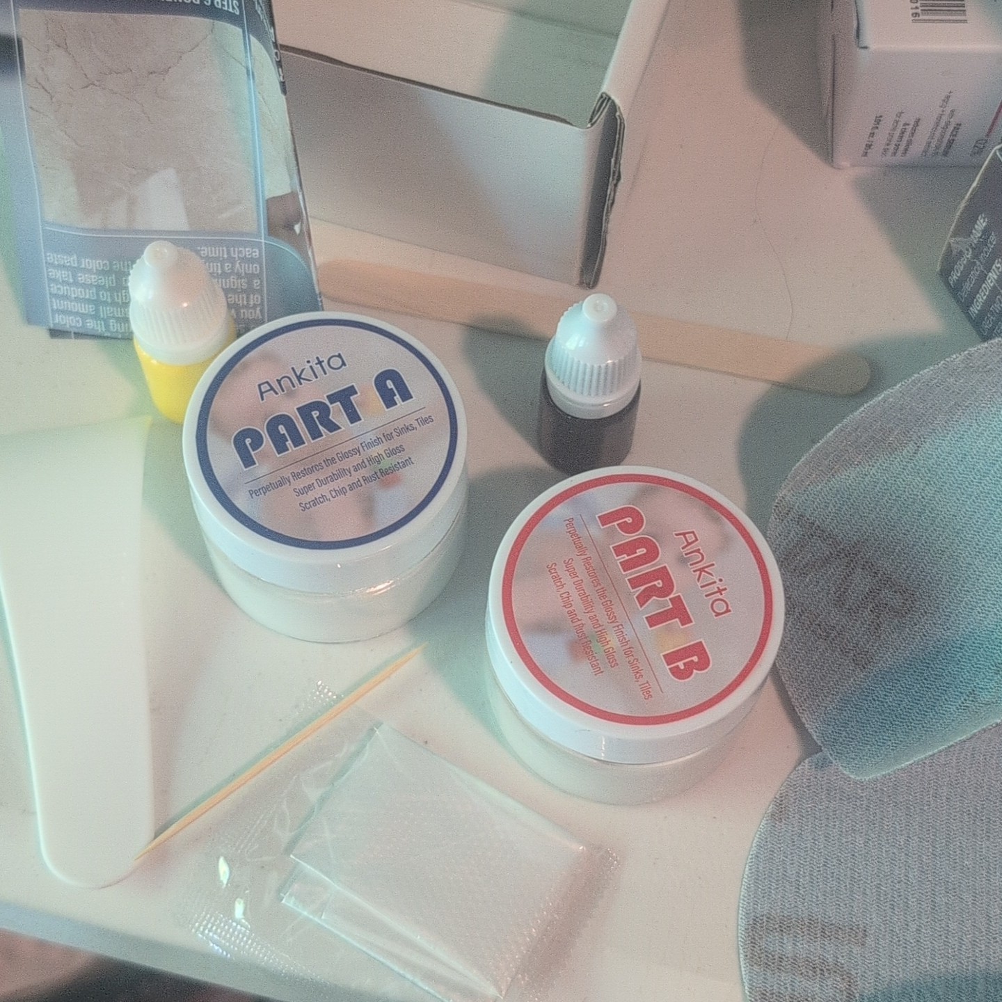 Tub And Tile Repair Kit Porcelain Enamel Acrylic Ceramic Fiberglass White Color