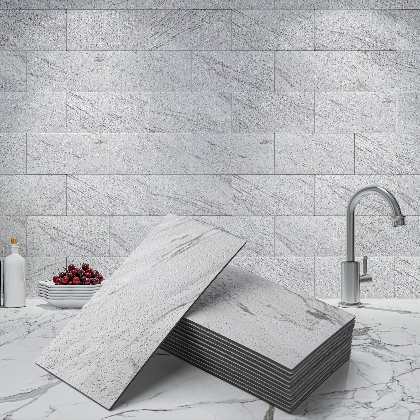 Art3d 102pcs Peel&Stick Wall Tiles, each 3″x6″