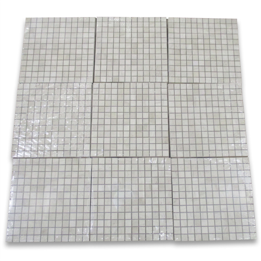 H24XH Golden Beach Moleanos Beige Limestone 1″ Square Grid Mosaic Tile Honed