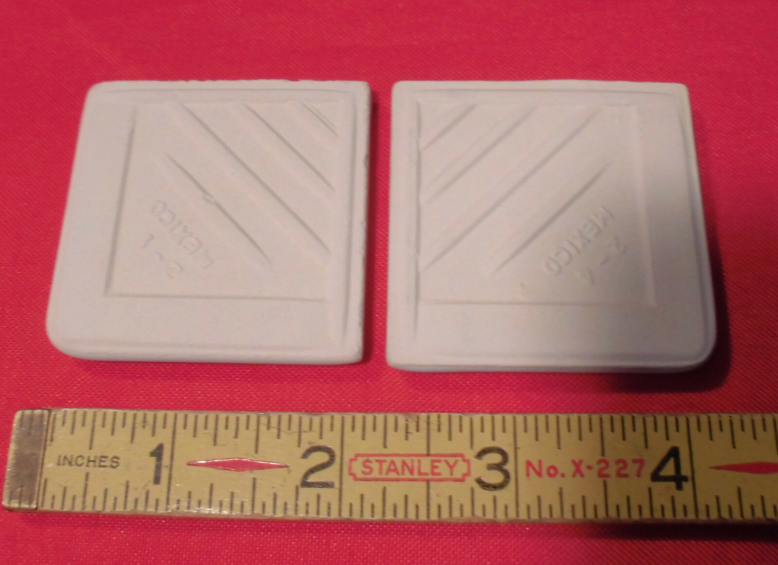2 pcs. *Designer White* Ceramic Surface Type Tile 2″ X 2″ matte corner bullnose