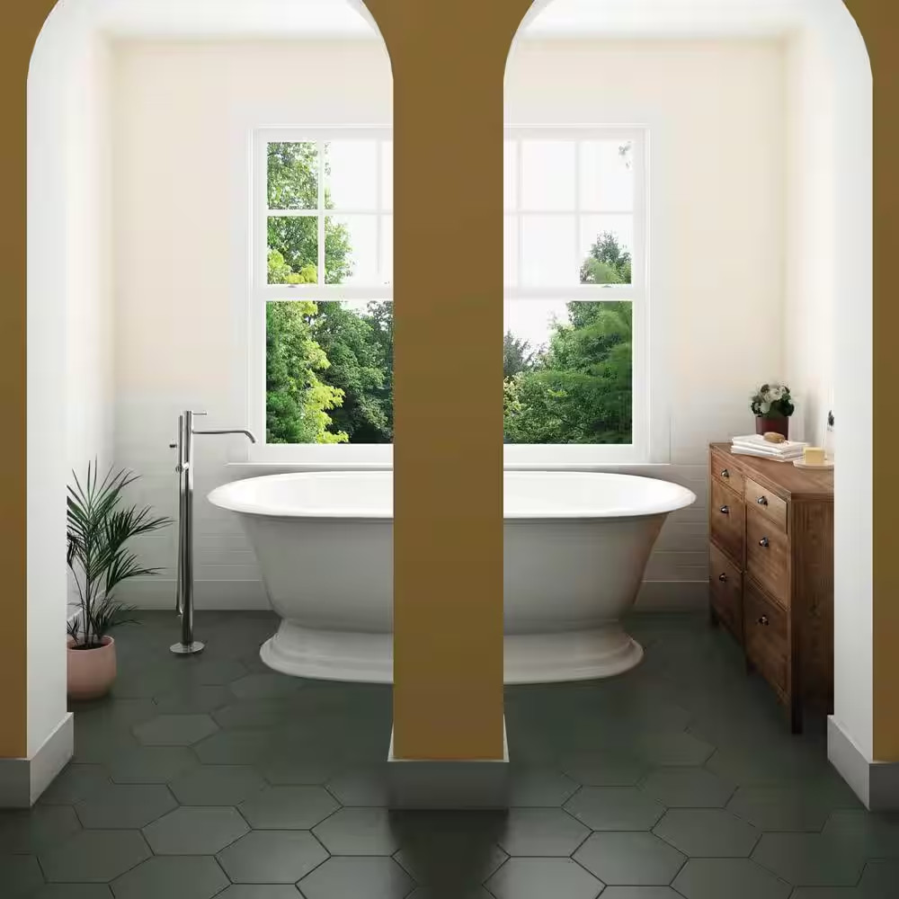Makoto Hexagon 10 In. X 10 In. Matte Midori Green Porcelain Floor Tile (10.76 Sq