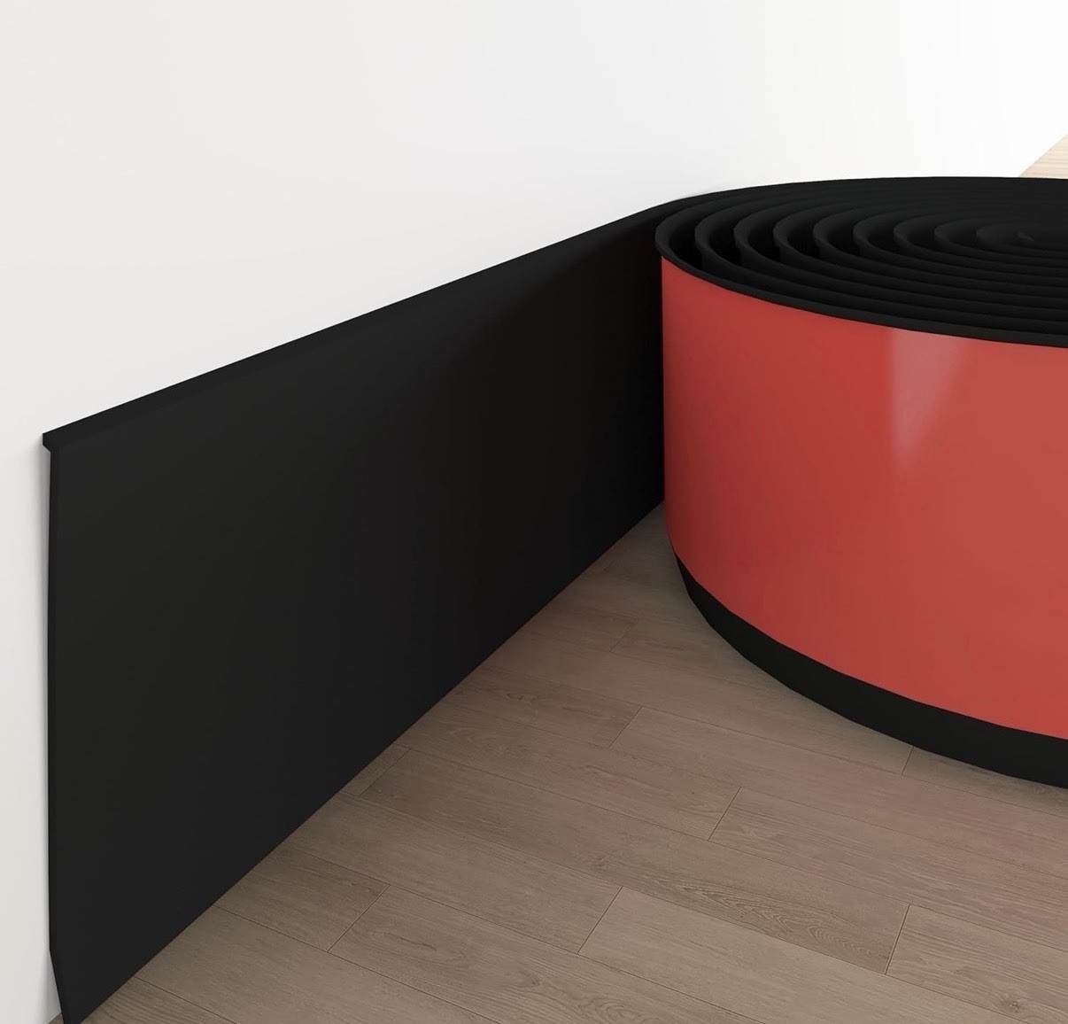 H-7. Vinyl Wall Base Baseboard Molding Trim 4″ Flexible Self Adhesive Rubber