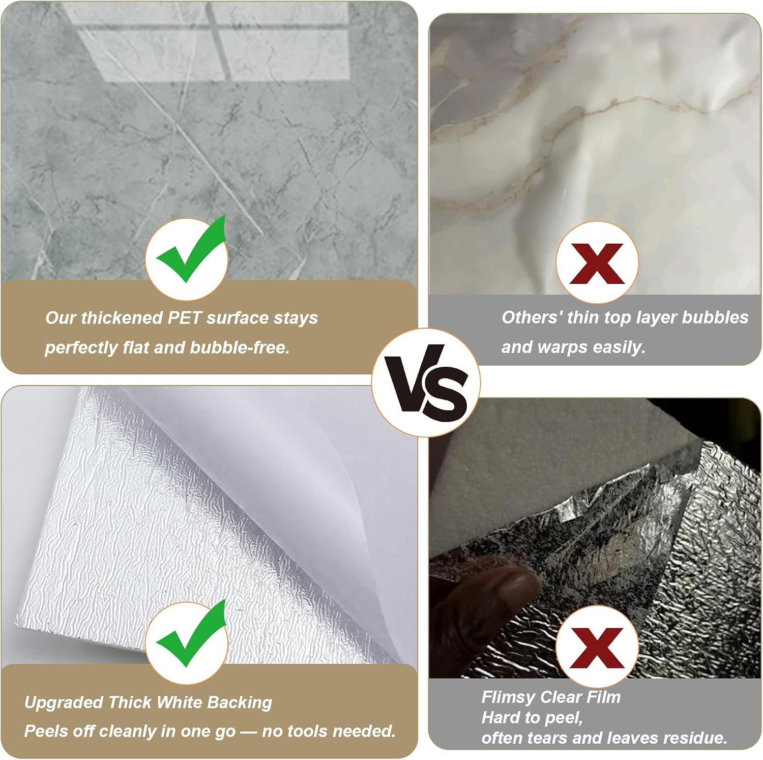 10Pcs Grey Marble Wall Panels 23.6″X11.8″ PVC Waterproof Tiles Peel and Stick Wa