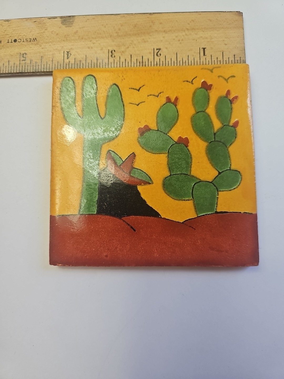 Talavera Mexican Decorative Ceramic Tile 4.25″ Square Lot Of 19 Ranchero
