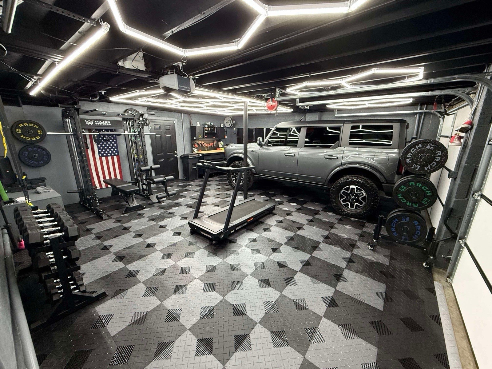 Dark Gray (Graphite) HYBRID-X garage tiles 50 square feet 17” X 17” MADE IN USA