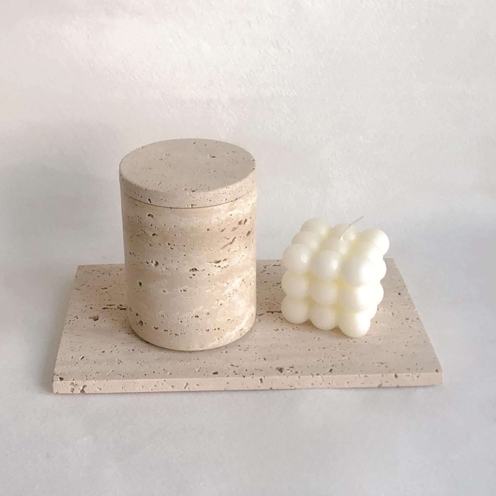 Hole Stone Right Angle Small Marble Slab Surface Plate with Non-Slip Mat Deco…