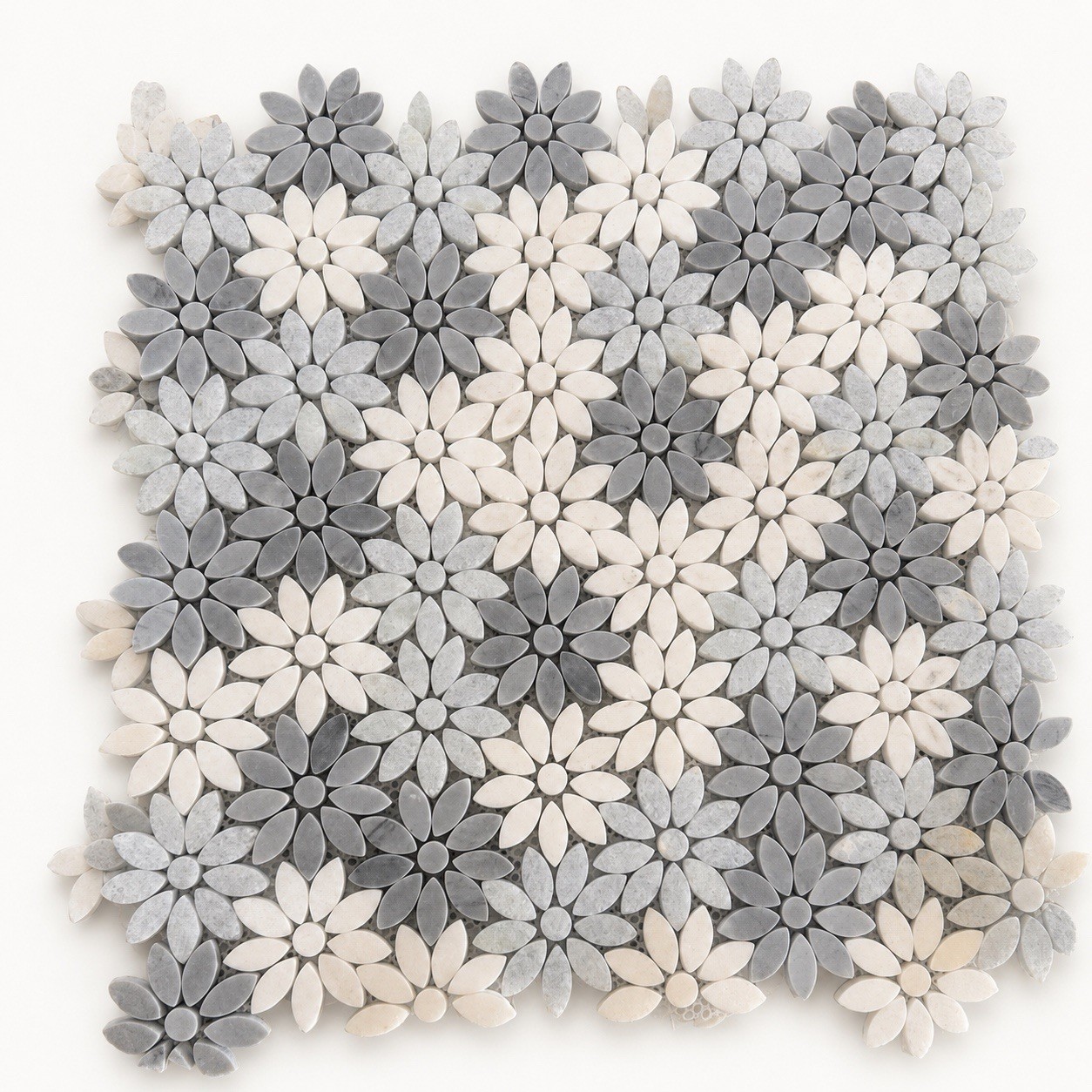5 Elysium Daisy Wild Grey Marble Wall Mosaic Tile Sheets