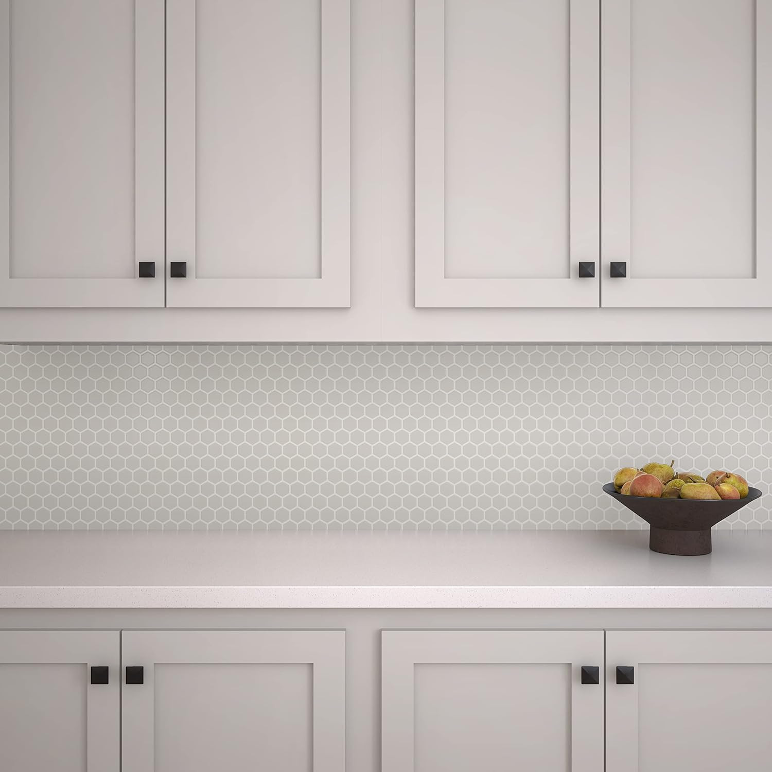 Matte Desert Gray 1.5″ Ceramic Hexagon Mosaic Tile for Backsplashes & Walls