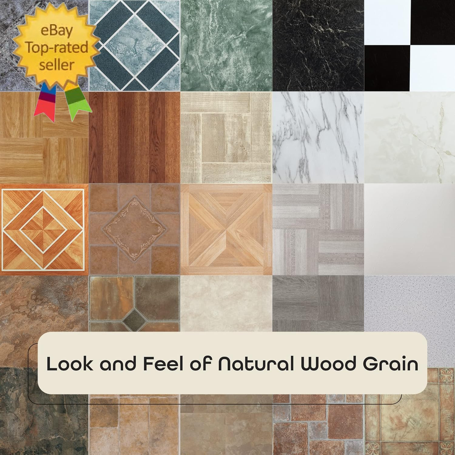 Tivoli Self Adhesive Vinyl Floor Tiles, 45 Tiles – 12″ X 12″, Medium Oak Plank-L