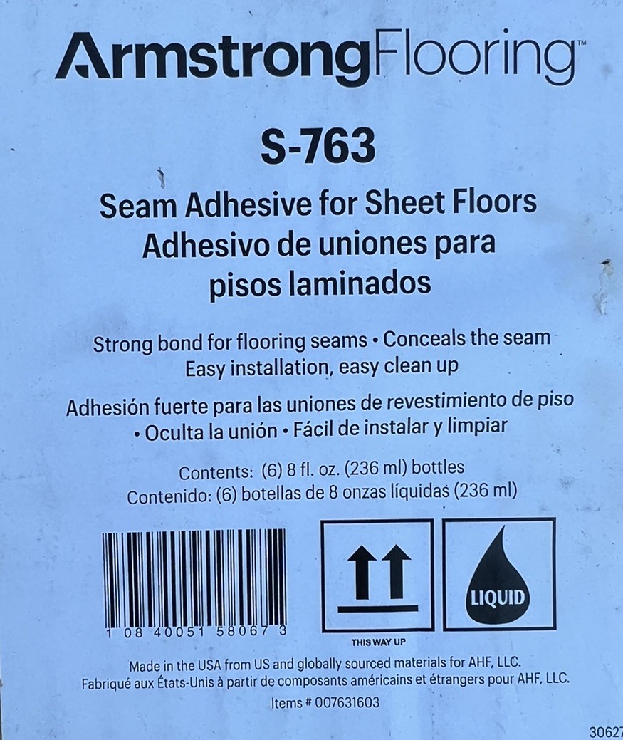 Armstrong Flooring S-763 Seam Adhesive Seam Sealer Sheet vinyl 8Oz Each Lot of 6