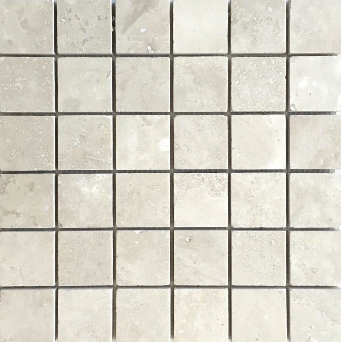 2×2 Light Premium Honed Filled Travertine Mosaic Tile Backsplash Floor Wall