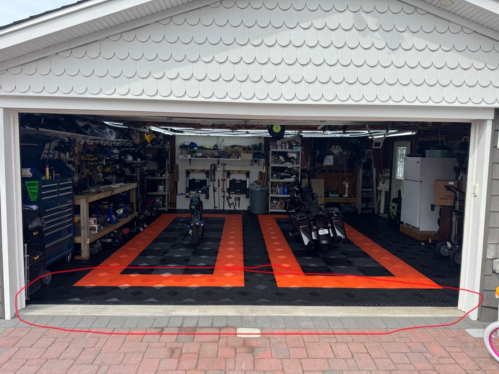 Light Gray (silver) HYBRID-X garage floor tiles 50 square feet 17×17 MADE IN USA