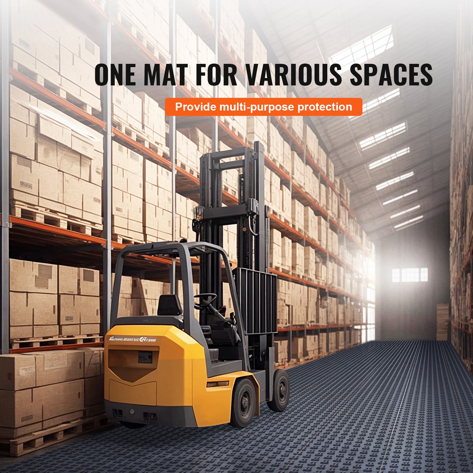VEVOR 12×12″ Garage Trac Interlocking Garage Flooring Mat Tiles 25 Pack Graphite